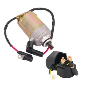 Au-14-re-001 Ahl Starter Motor And Solenoid Relay For Gy6 4-stroke Engine 50cc 125cc Silver