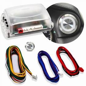 Autol C Power Accessories 89746 12v Ignition White Led Billet Push Button Start Stop Engine Key Conversion Kit