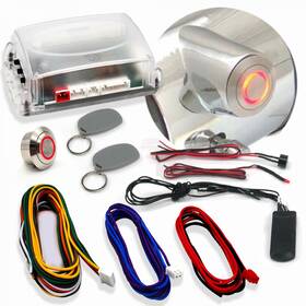 Autol C Power Accessories 89828 Gm Direct Fit Column Insert Red Led Billet Push Button Start Conversion Rfid Kit