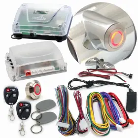 89808 Autoloc Gm Column Insert Red Led Push Button Start Kit Keyless Entry Remote And Rfid