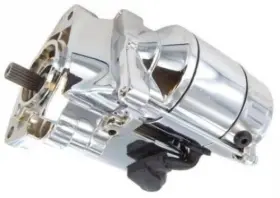 1553-90 Crank-n-charge Chrome Starter For Harley Davidson Dyna Low Rider Wide Glide Super Ii