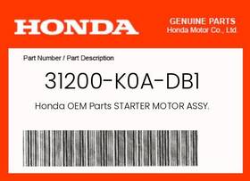 Honda 31200-k0a-db1 Genuine Starter Motor Assy. -