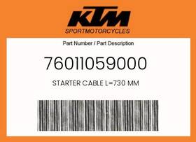 Ktm 76011059000 Genuine Starter Cable L 730 Mm -