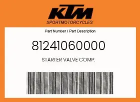 81241060000 Ktm Genuine Starter Valve Comp. -