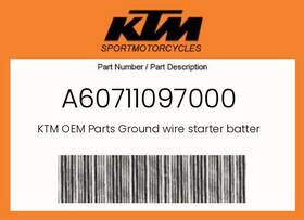 Ktm A60711097000 Genuine Ground Wire Starter Battery -