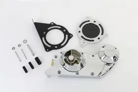 10-0478 Motorshop Chrome Cam And Sprocket Cover Set For Xl 2004-up Harley Davidson Motorcycle