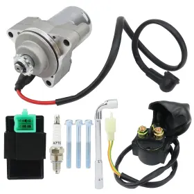 Ys-c100 Shamofeng 3 Bolt Starter And Relay Cdi Spark Plug For 125cc 110cc Silver