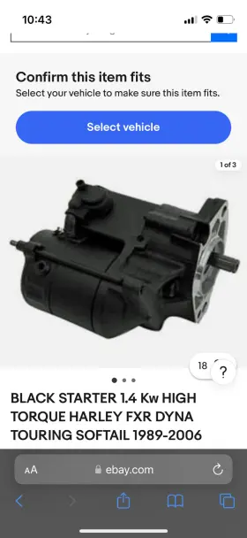70-221 Ultima Thunderfire Black Starter 1.4 Kw High Torque Harley Fxr Dyna Touring Softail 1989-2006