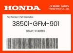Honda Genuine Relay, Starter 38501-GFM-901 New. Price: $31.33.
