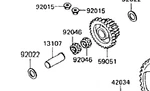 Kawasaki KLR650 KL650 20T & 37T Spur Gear Assy. W/ Shaft Used. Price: $9.95.