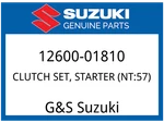 Suzuki Oem Part 12600-01810 Clutch Set,starter (NT:57) New. Price: $288.55.
