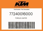Ktm Genuine Torque Limiter - 77240016000 New. Price: $165.95.