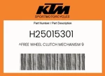Ktm Genuine Free Wheel Clutch Mechanism 9 - H25015301 New. Price: $198.87.